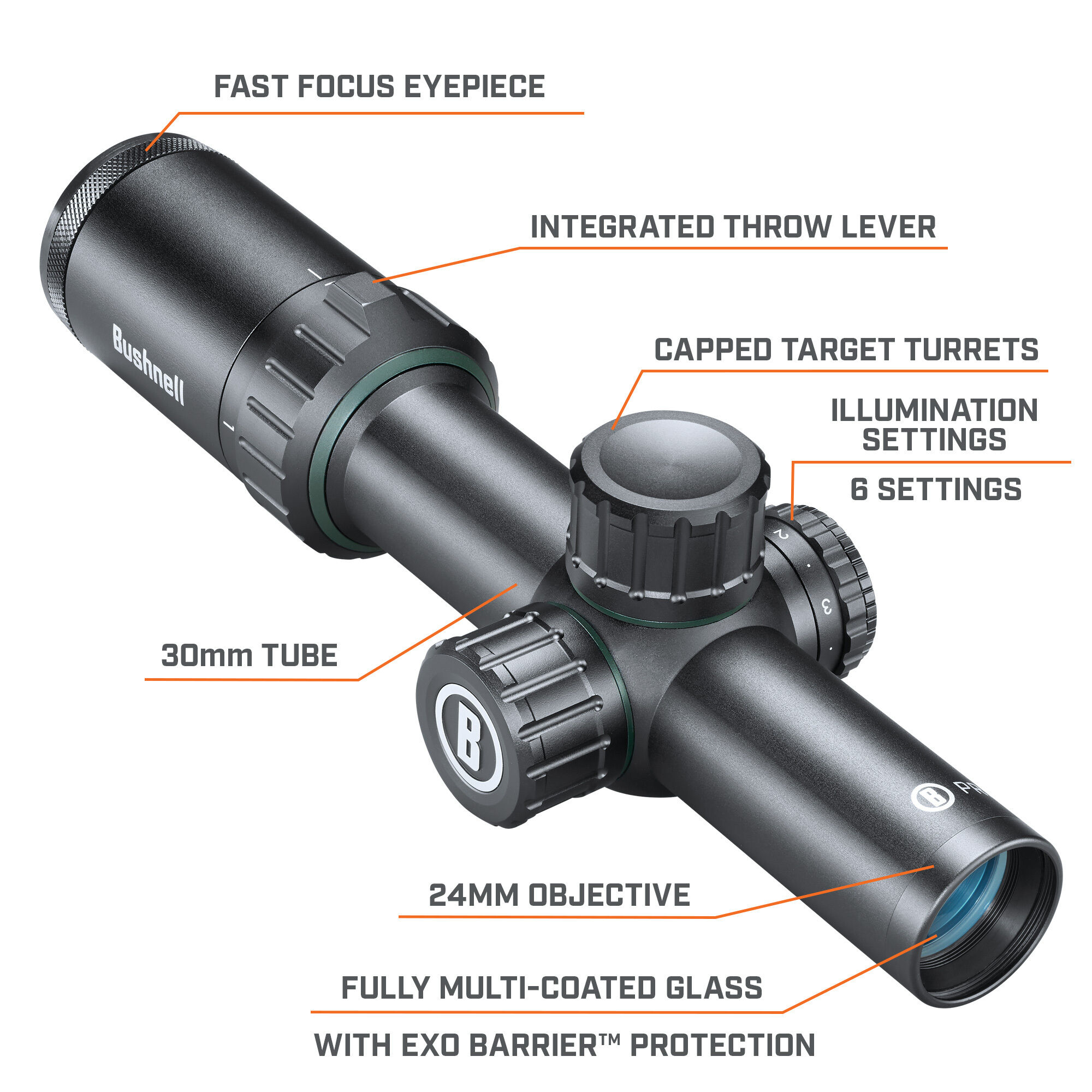Buy Prime 1-4x24 Illuminated Riflescope and More | Bushnell