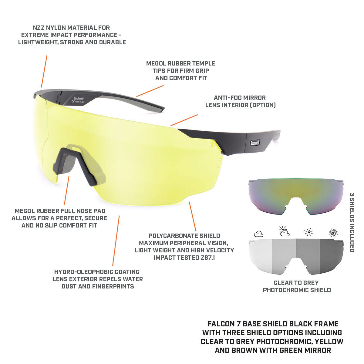 Buy Bushnell Performance Eyewear - Performance Pro Ultra Falcon Shield  Sunglass and More | Bushnell