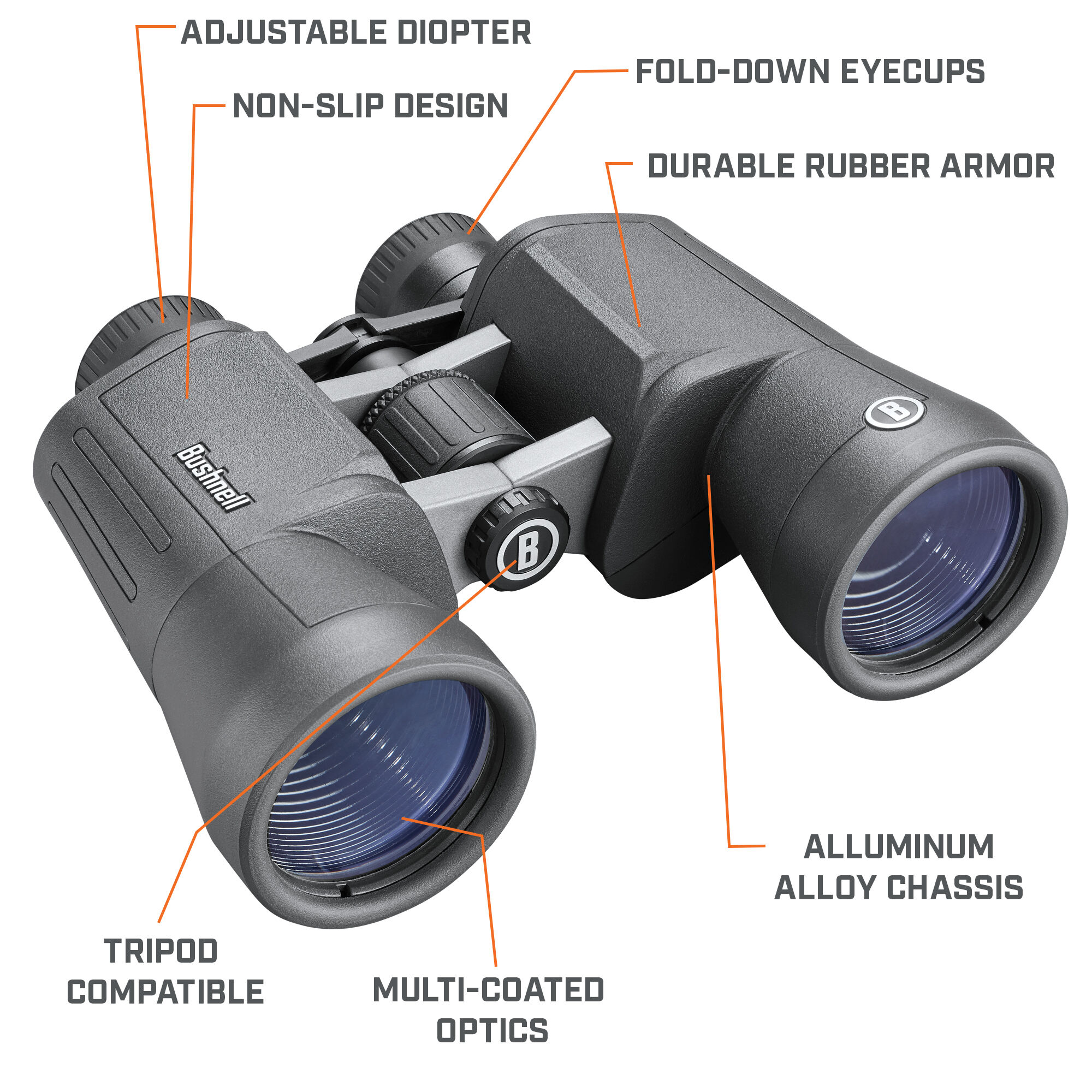 Powerview 2 Compact Binoculars, 10x50 Magnification| Bushnell