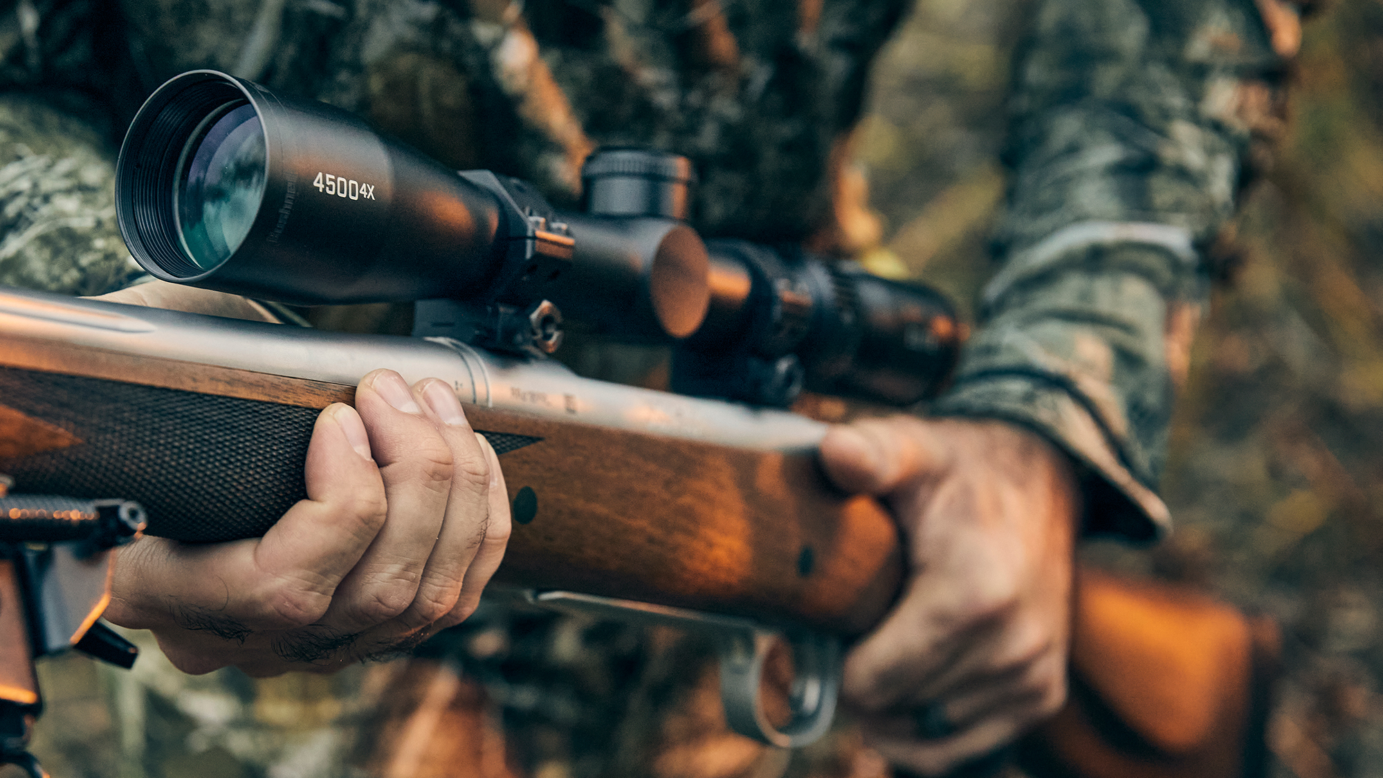 Match Pro Binoculars and Riflescope sitting on a carry case